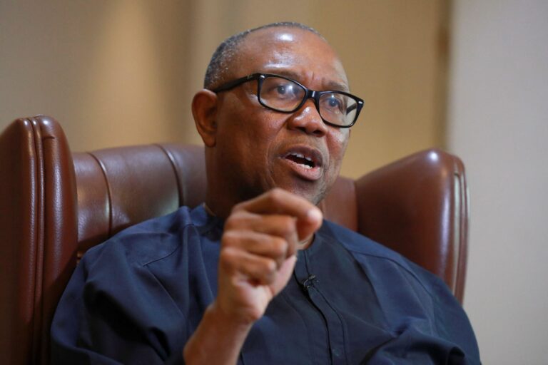 Peter Obi, Presidential candidate of the Labour Party, speaks during an interview with Reuters at his residence in Lagos, Nigeria August 18, 2022. REUTERS/Temilade Adelaja